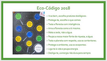 Cartaz vencedor do concurso Eco-código 2018